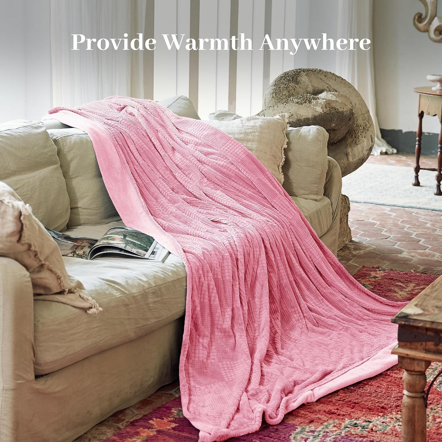 Texciting Heated Blanket Electric Blanket Throw 50''X60''-Heating Throw with 9 Heat Settings-2-10 Hours Auto Off,ETL Certified,Machine Washable (Green)