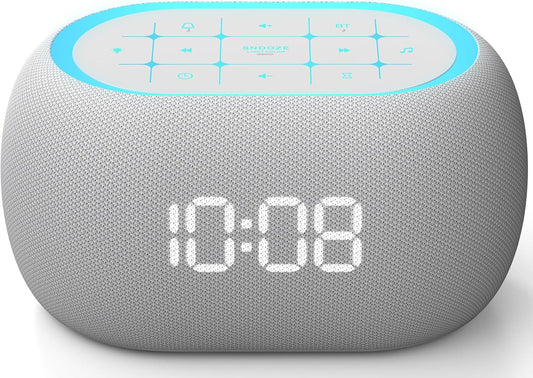 ANJANK White Noise Sound Machine Alarm Clock with Bluetooth Speaker, 21 Relaxing Sounds, 7 Night Lights,0-100% Dimmer/Sleep Timer/30-Level Volume Control,Sound Machine for Kids Adults Sleeping,Bedroom