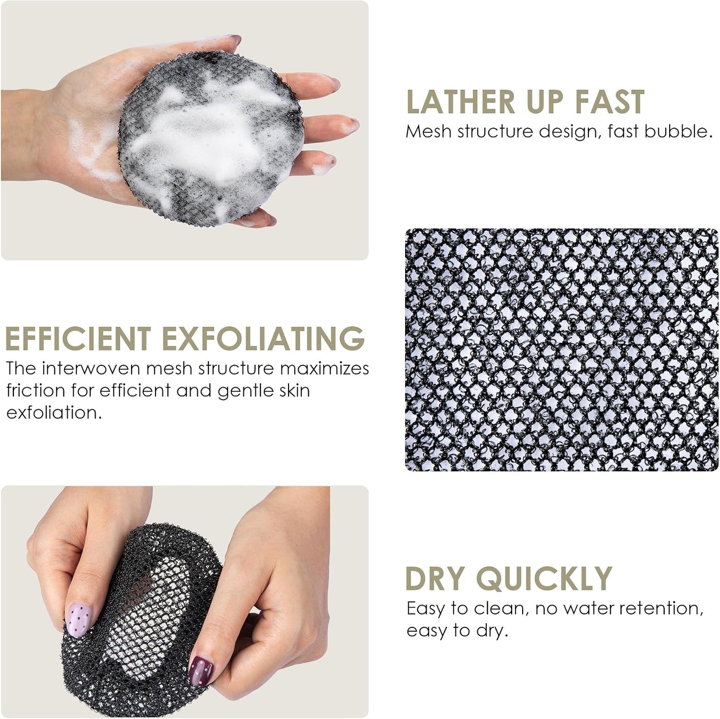 INNERNEED Food-Grade Soft Silicone Body Scrubber Shower Brush Handheld Cleansing Skin Brush, Gentle Exfoliating and Lather Well (Dark Green)