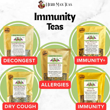 ALLERGY TEA – Herbal blend for seasonal irritation: sneezing, runny nose & itchy eyes – Formulated by Master herbalist Khabir – 100% Organic, Non-GMO, No Additives