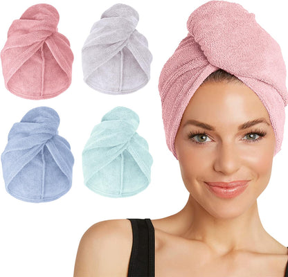 Turbie Twist 2-Pack Microfiber Hair Towel for Beauty, Travel, Gifting - Hair Wrap Turban for Straight, Wavy & Curly Hair - Premium Personal Care - Dark Purple & Light Purple