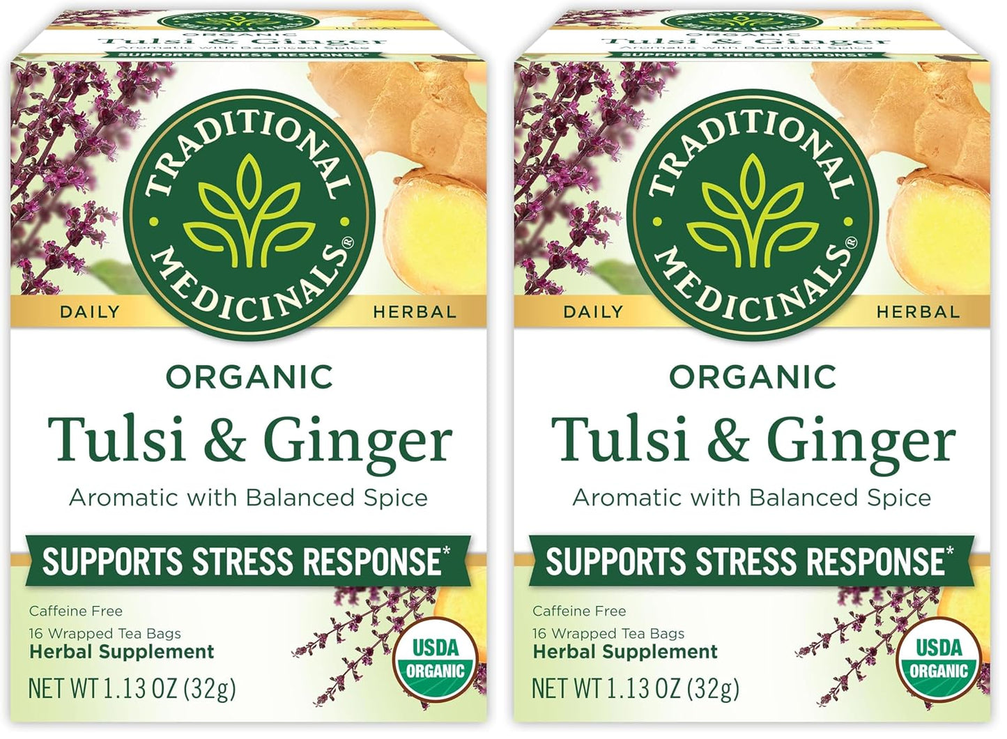 Traditional Medicinals Organic Chamomile with Lavender Herbal Tea (Pack of 1), Calms the Nervous System, 16 Tea Bags