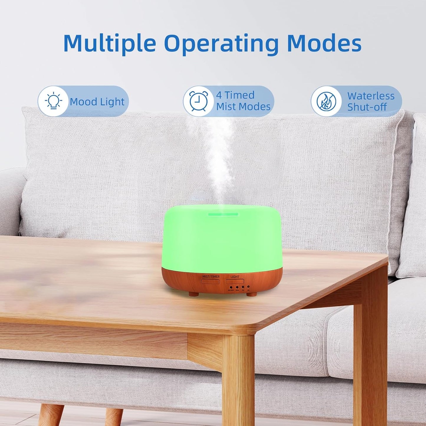 SPLITSKY Aromatherapy Essential Oil Home Diffuser with Remote Control, 300ML Large Room Cool Mist Air Humidifier, 8 Hours Quiet Operation, Timer, 7 Colors LED Night Night，Suitable Home,Yoga.