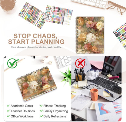 Planner 2026-2027, Weekly and Monthly Calendar Planner, JUL 2026 - JUN 2027 | A5(6.3'' x 8.5''), Hardcover, Agenda Book, Sprial Bound, Inner Pocket, Office and School Use
