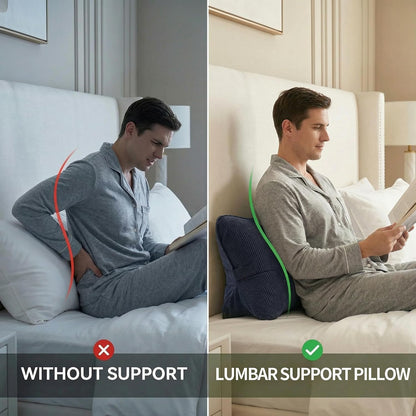 Pat. Pend. Corduroy Lumbar Support Back Pillow for Watching TV, Reading & Gaming, Ergonomic Triangle Support Cushion for Sofa, Armchair & Bed Sitting, Removable Washable Cover, Beige Gray