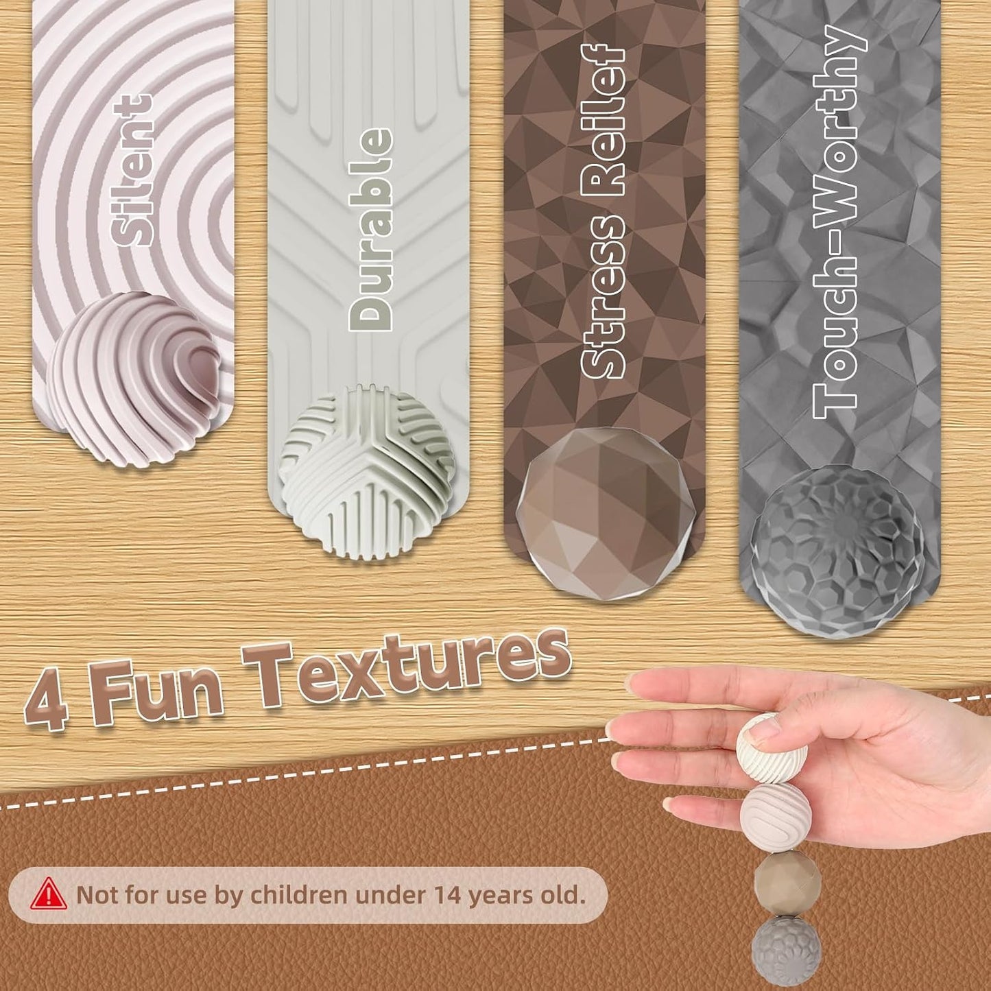 Silicone Magnetic Balls, Fidget Toys Adults, 4PCS Stress Balls Sensory Toys for Autism and ADHD, Quiet Office Desk Fidgets Magnet Gadgets Anxiety Relief Items Fun Gifts