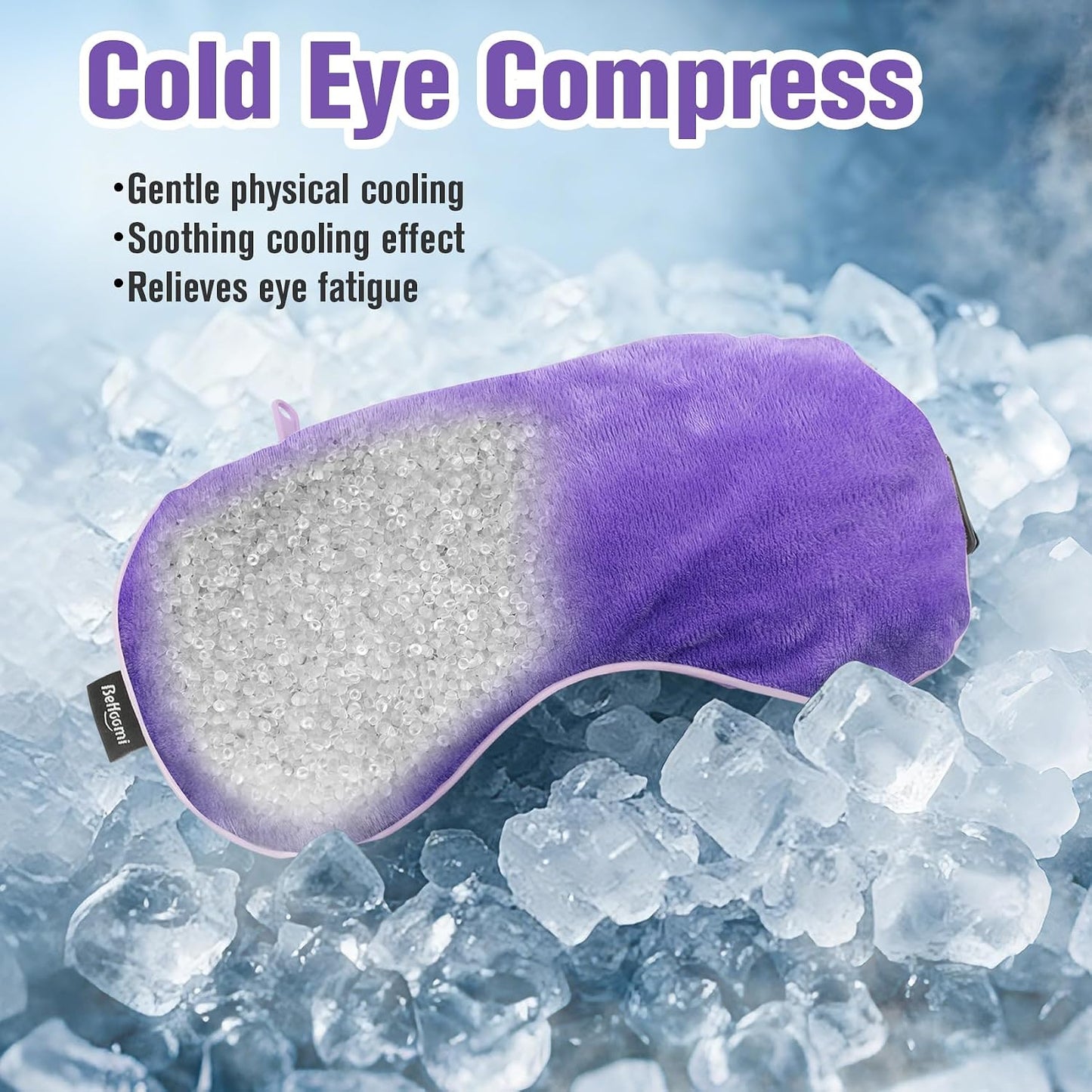 BeHoomi Cooling & Heated Eye Mask, Weighted Eye Mask for Sleeping, Purple