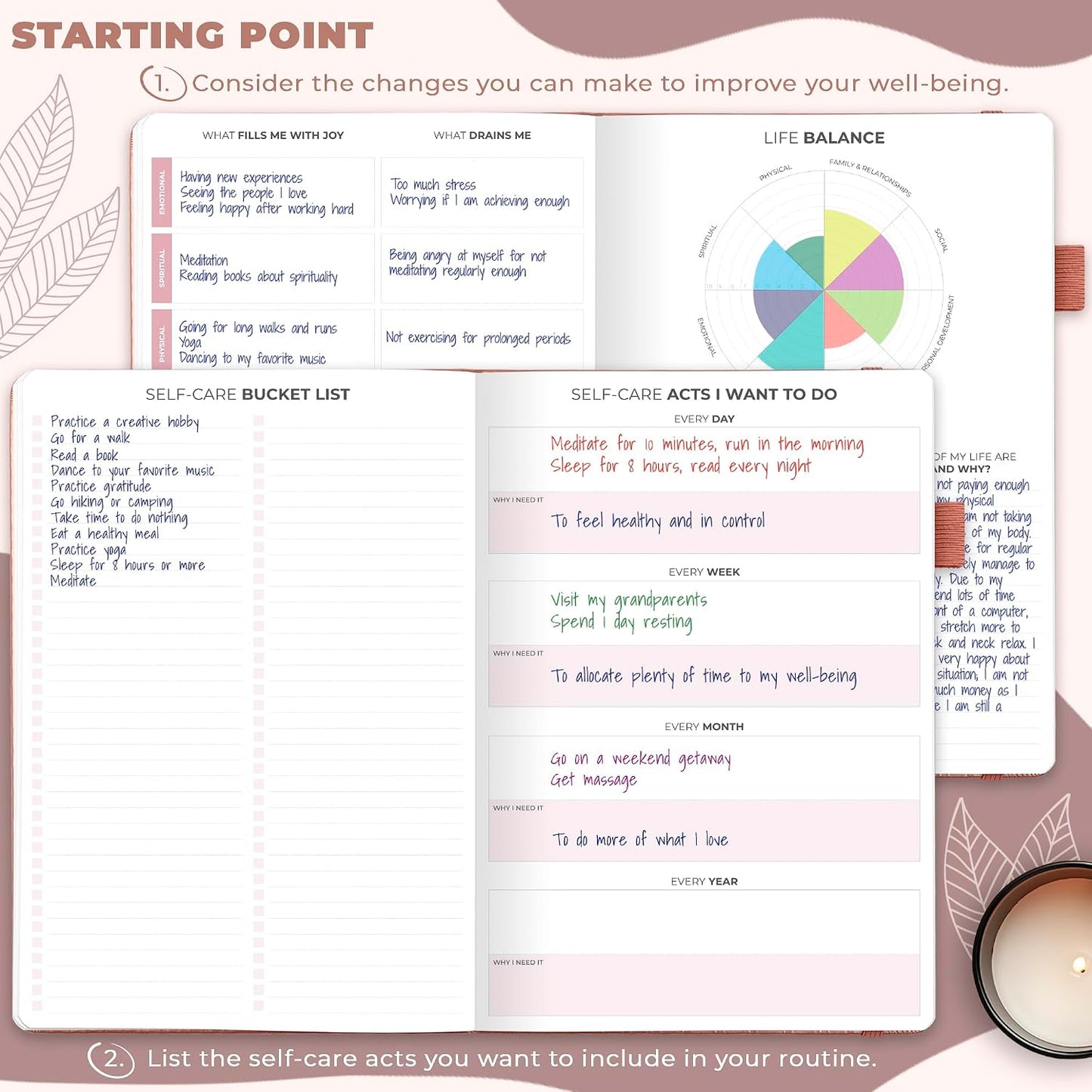 Clever Fox Self-Care Journal – Daily Reflection Notebook – Mental Health & Personal Development Planner, Meditation & Mood Log, A5 (Aquamarine)