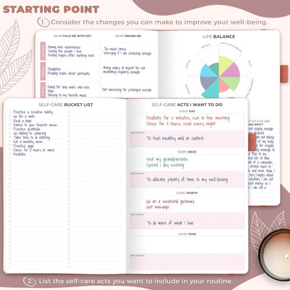 Clever Fox Self-Care Journal – Daily Reflection Notebook – Mental Health & Personal Development Planner, Meditation & Mood Log, A5 (Aquamarine)