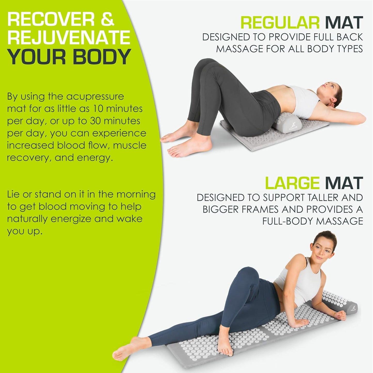 ProsourceFit Acupressure Mat and Pillow Set for Back/Neck Pain Relief and Muscle Relaxation