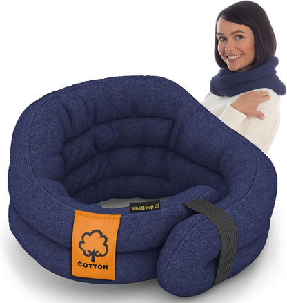 SunnyBay Microwave Heating Pad, Microwavable Heated Neck and Shoulder Wrap, Hands-Free Weighted Moist Hot or Cool Pack, Soft Fleece Cover and Flaxseed Filling, 26 Inch Length, Made in USA, Navy
