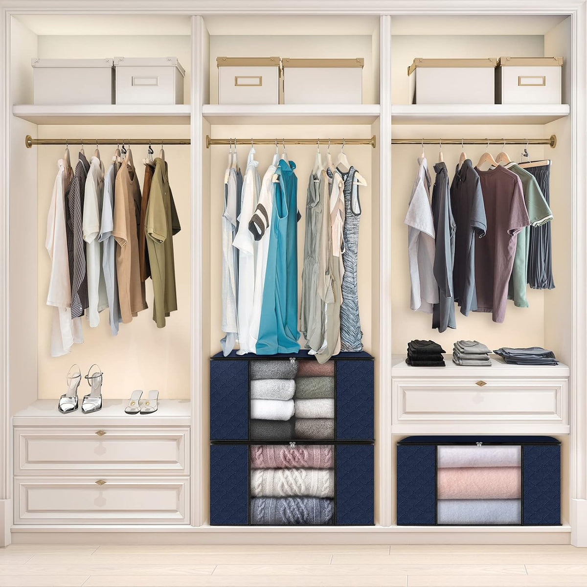 Fab totes Storage Bags for Clothes Blanket Storage Bins with Lids