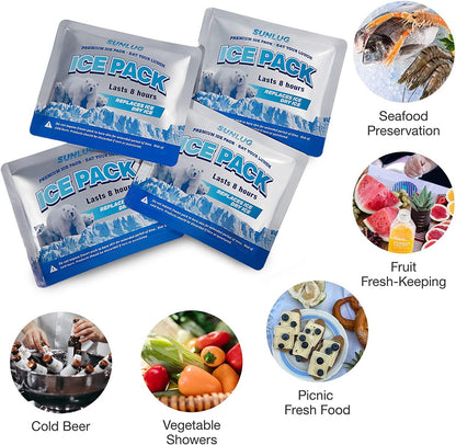 Cooler Ice Packs Reusable Ice Packs for Coolers Long Lasting Freezer Packs for Cooler Bag, Lunch Bags, Cooler Backpacks