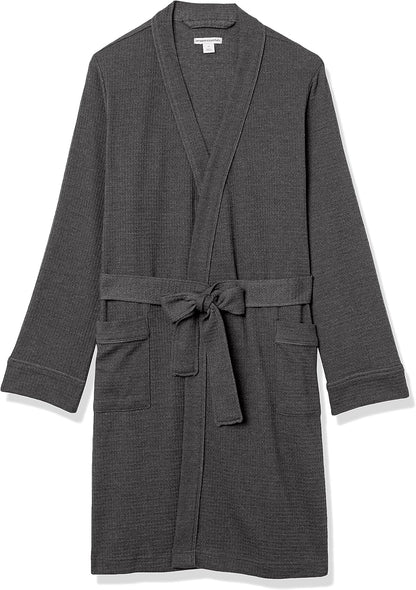 Amazon Essentials Women's Lightweight Cotton Waffle Mid-Length Bathrobe (Available in Plus Size)