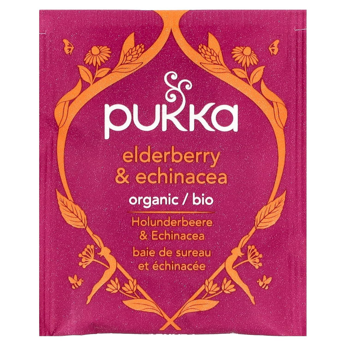 Pukka Elderberry & Echinacea Organic Herbal Tea, Perfect for Wellness Support, Caffeine Free, 20 Total Tea Bags