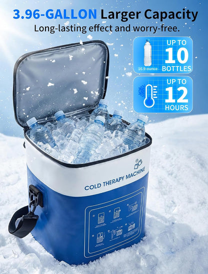 Cold Therapy Machine for Foot Ankle Surgery, Ice Therapy Machine with Pressure Regulator, Timer & Temperature Display, Cryotherapy Unit with Foot Ankle Ice Pack Wrap for Post-Surgery Recovery