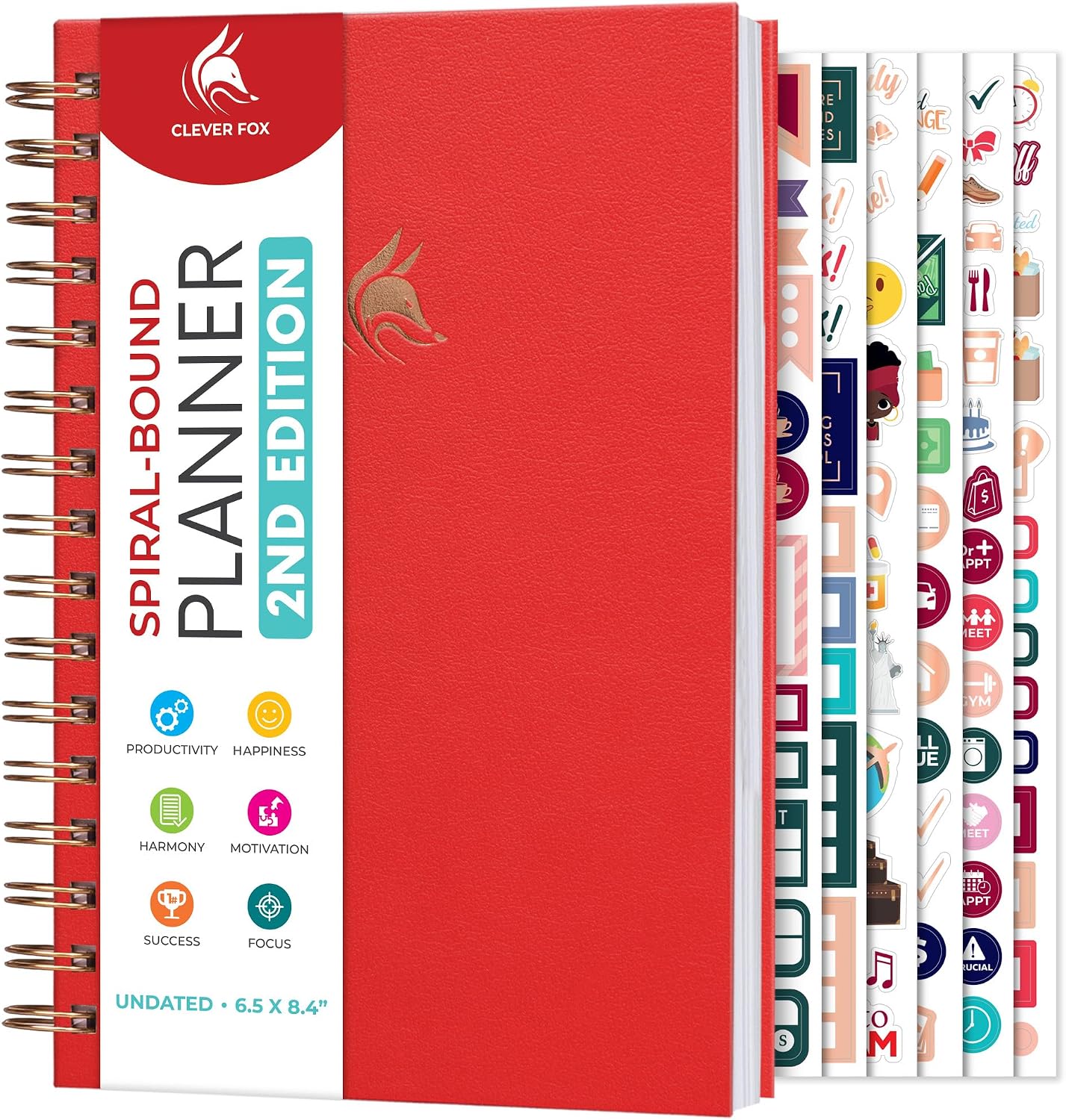 Clever Fox Planner 2nd Edition – Colorful Weekly & Monthly Goal Planner, Time Management & Productivity Organizer, Undated, A5 (Dark Teal)