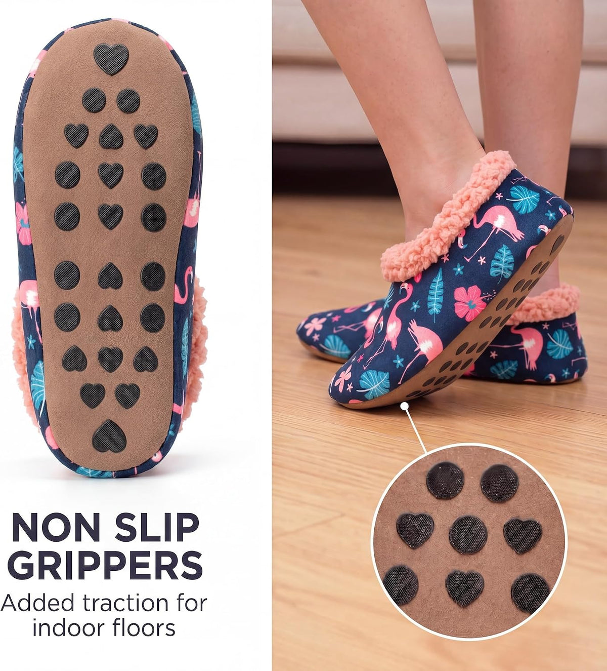 Cozylook Fuzzy Slippers for Women Indoor Soft Sole Slipper Socks