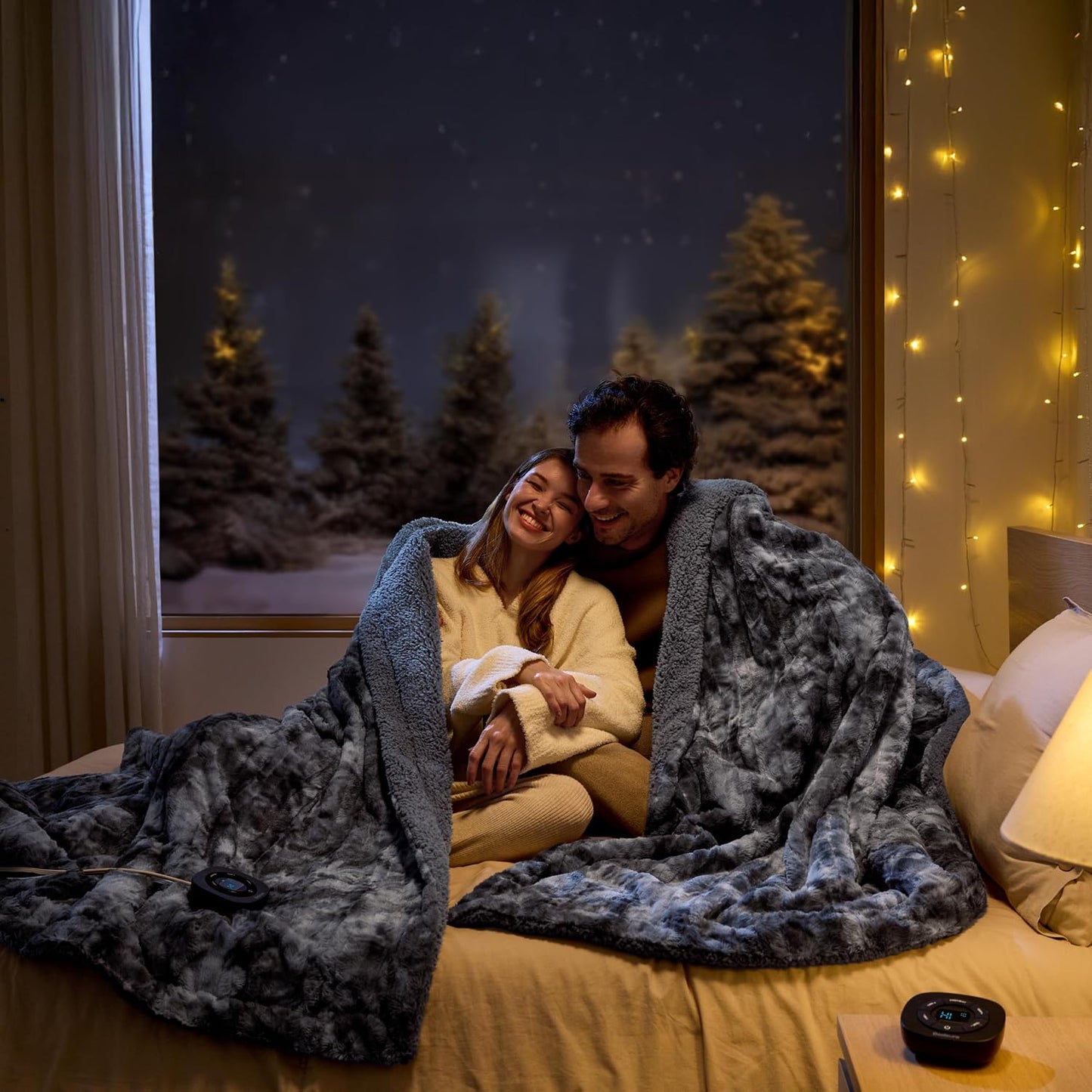 Bedsure Heated Blanket Throw Blanket with Preheat Function - Fast Heating Electric Blanket, Soft Flannel Throw with 6 Time Settings(Up to 10H), 6 Heating Settings, Gifts for Grandma (50"x60", Cream)