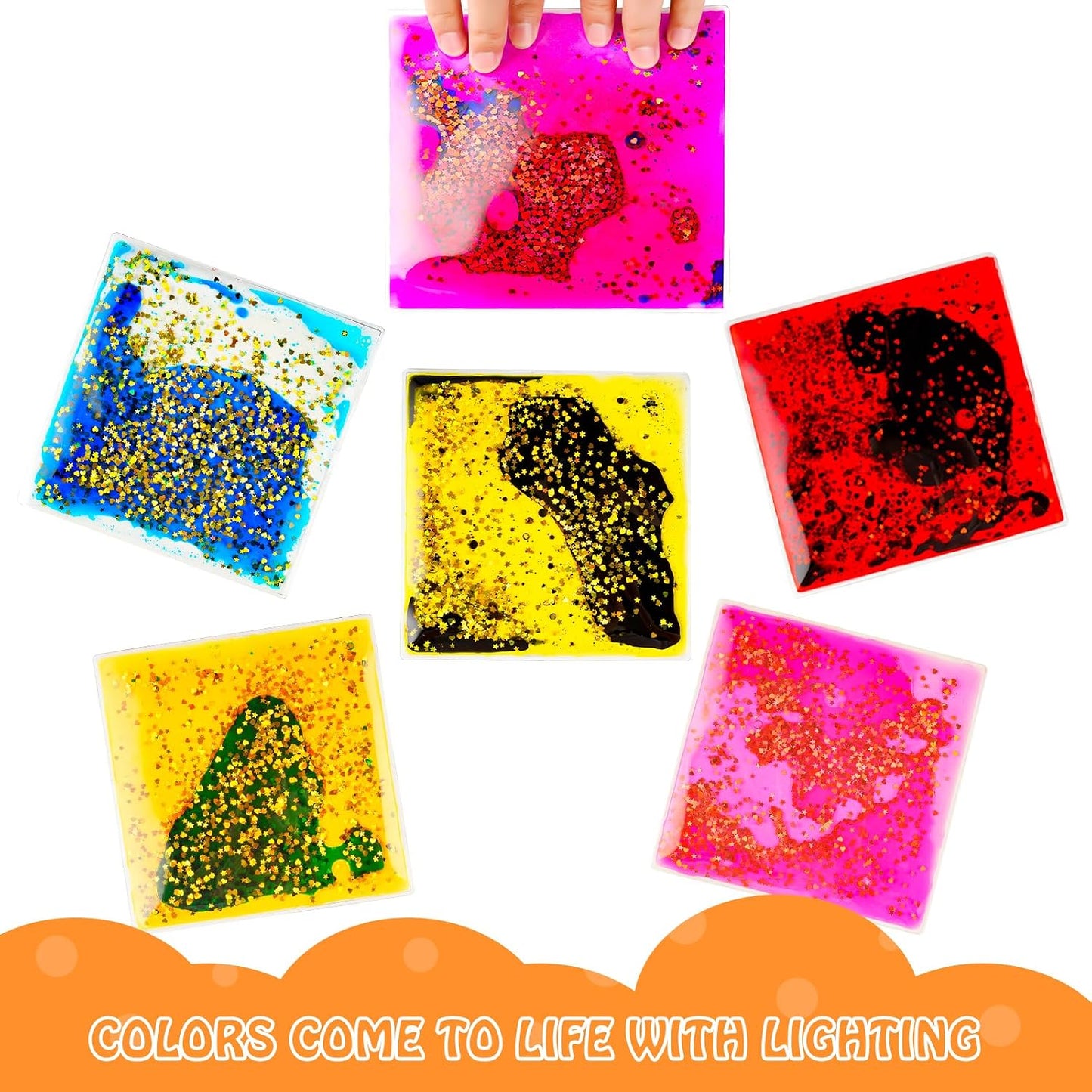 Onyoloy Sensory Soft Gel Liquid Toys - Hexagon Sensory Motion Fidget
