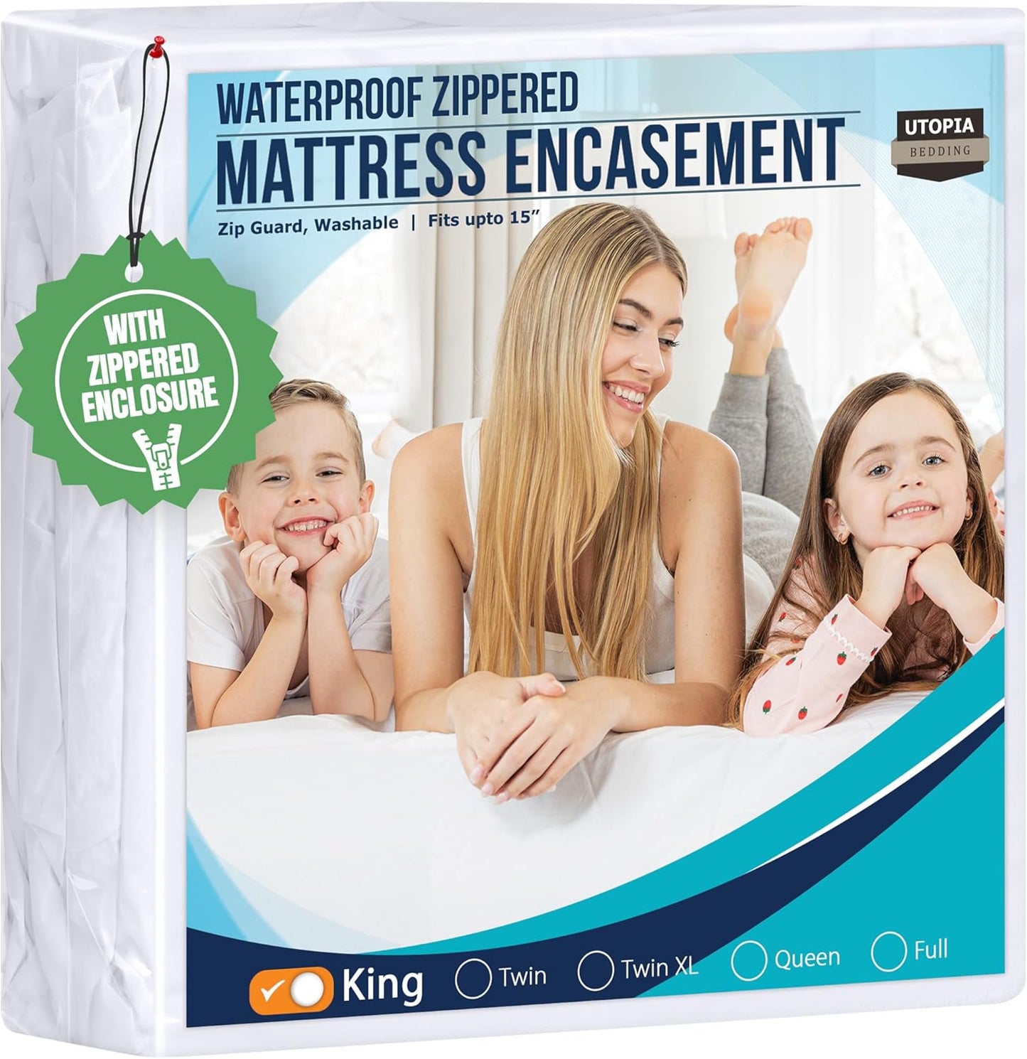 Utopia Bedding Mattress Protector Zippered Twin XL Size, 100% Waterproof Bed Bug and Dust Mite Proof Mattress Encasement, Absorbent 6 Sided Mattress Cover