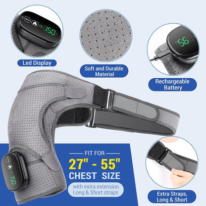 ERHIVORA Shoulder Heating Pad with Massage, FSA Eligible Items List, Heated Shoulder Wrap for Pain Cordless, HSA Approved Products Only
