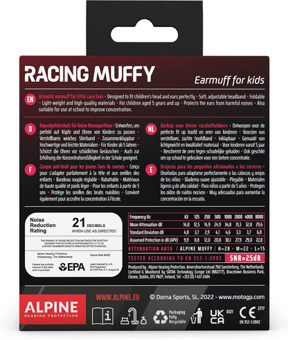 Alpine Muffy Kids - Hearing Protection - CE & ANSI Certified - Adjustable for Ages 3-16 years - Noise Cancelling Headphones - 25dB Sound Reduction Ideal for Protection and Concentration Aid – Black