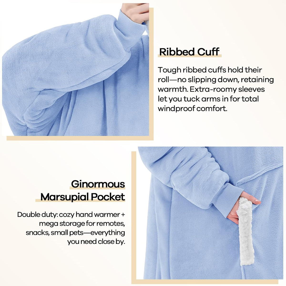 yescool Wearable Blanket Hoodie as Christmas Birthday Gifts for Women Mom - Colors A