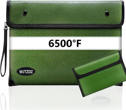 Upgraded 6500° Fireproof Money Bag for Cash,11.2"×7.7"& 8"×5"Small Fire Proof Money Bag for Cash with Reflective Strips,Portable Fire Safe Bag for Passports,Cash,Power Bank,Valuables