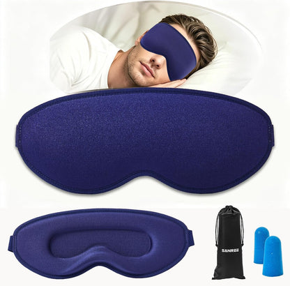 Sleep Mask for Side Sleeper Women Men,Blackout Eye Masks for Sleep,3D Contoured Sleeping Mask,Breathable Adjustable Eye Cover Blindfold with lash Extensions for Trave,Nap,Night Work,Black