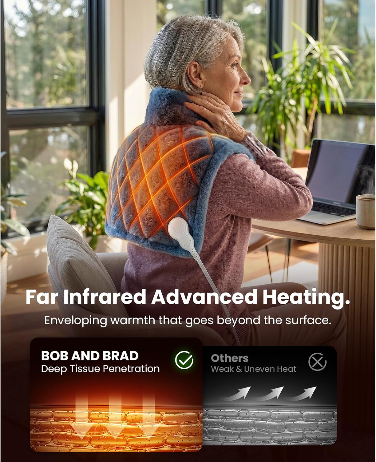 BOB AND BRAD Weighted Heating Pad for Shoulders and Upper Back