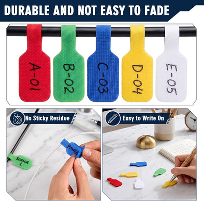 320 Pcs Cable Organization & Identification Kit, Color-coded Write-on
