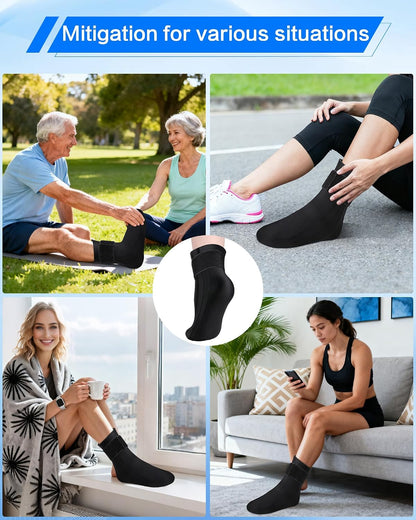 Ankle Ice Pack Wrap for Swelling,Cold/Hot Therapy Ice Pack for Foot,Reusable Gel Ice Compression Socks,for Soothe Plantar Fasciitis,Achilles Tendonitis,Sprained,Pain Relief,for Women & Men,1 Pack