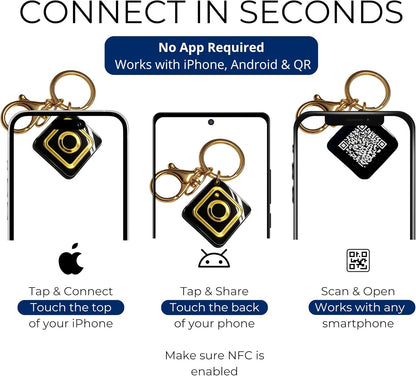 VTAG.ID NFC Digital Business Card Keychain - Tap to Share Contact & Social