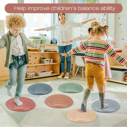 Amylove 6 Pcs Wiggle Seat Inflated Wobble Cushion for Sensory Kid 13 Inch Balance Disc Kids Flexible Seating Exercise Sensory Pad Chair Cushion for Classroom Office School (Bright)