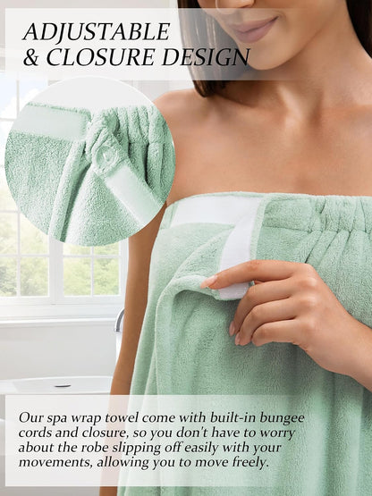 Towel Wrap For Women After Shower，Plush Bath Robe Female，Sauna Spa Wrap Around Towels With Pockets