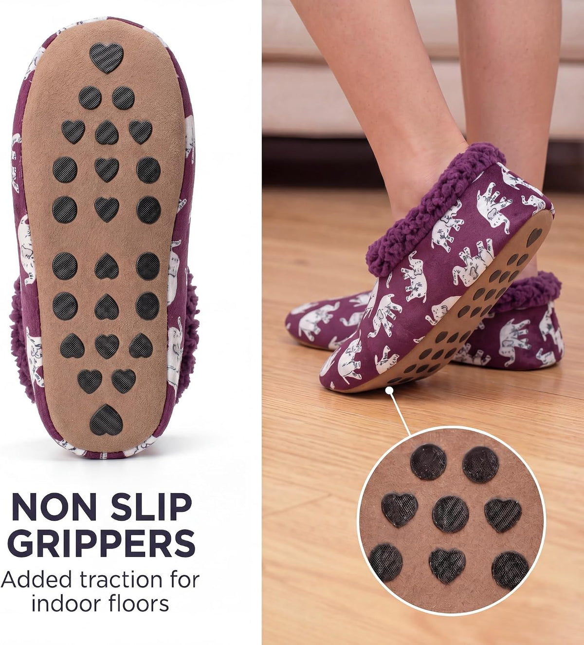 Cozylook Fuzzy Slippers for Women Indoor Soft Sole Slipper Socks