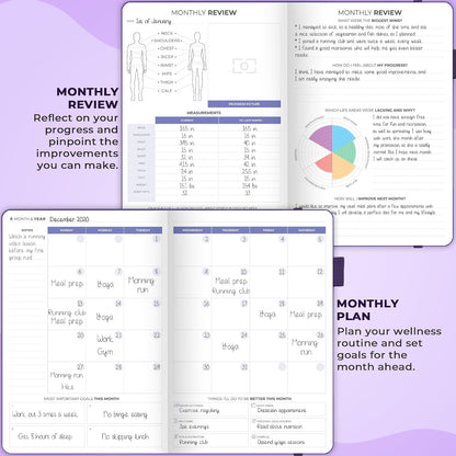 Clever Fox Fitness & Food Journal – Nutrition & Workout Planner for Women & Men – Diet & Gym Exercise Log Book with Calendars, Diet & Training Trackers - Undated, A5 Size, Hardcover (Forest Green)