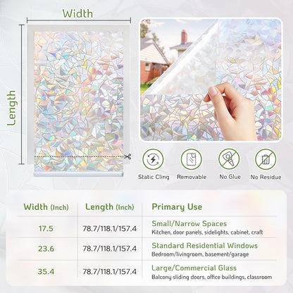 LUTE Blackout Window Film, Window Tint for Home Privacy, 17.5" x 78.7"