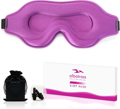 Sleep Eye Mask for Men Women, Lash Extensions 3D Sleeping Mask, Travel Blackout Night Blindfold Eye Shade Cover with Adjustable Strap (Black)