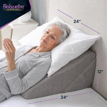 Wedge Pillow for Sleep Apnea, 12 Inch Adjustable Height Bed Wedge Pillow for Chronic Pain, Handicapped Individuals, and Long Term Care and Positioning