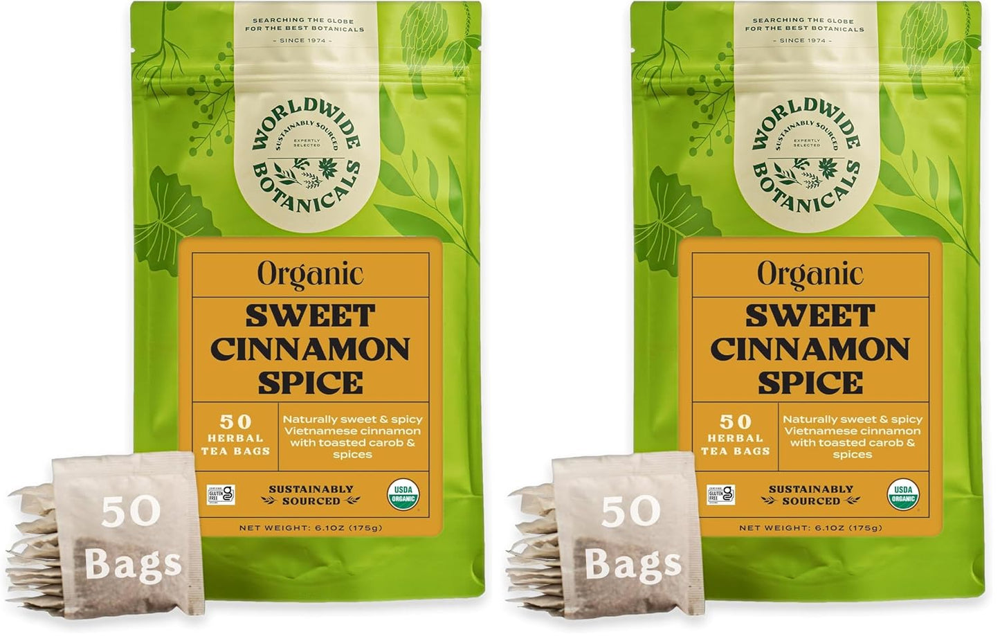 Worldwide Botanicals Organic Lemon Balm Tea, 25 Tea Bags - 50% more herbs with 2.25g per teabag - 100% Pure Lemon Balm Leaves, Kosher