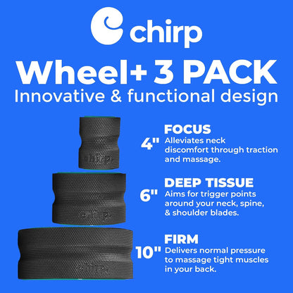 Chirp Wheel Foam Roller - Targeted Back & Neck Pain Relief, Muscle Massage, Trigger Point Therapy, High-Density Foam Tool for Physical Therapy, Stretching & Exercise, 500lbs Capacity, 12-Inch Mint