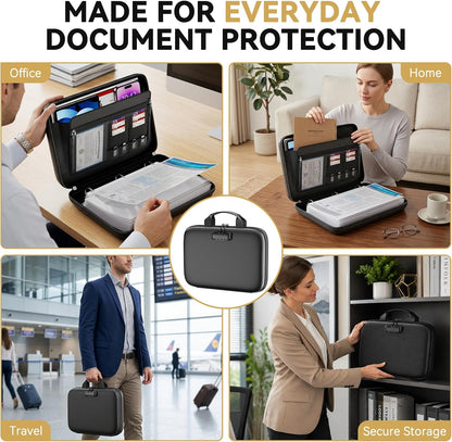 Tamfile Fireproof File Organizer with D-Ring Binder & 100 Sheet Protectors