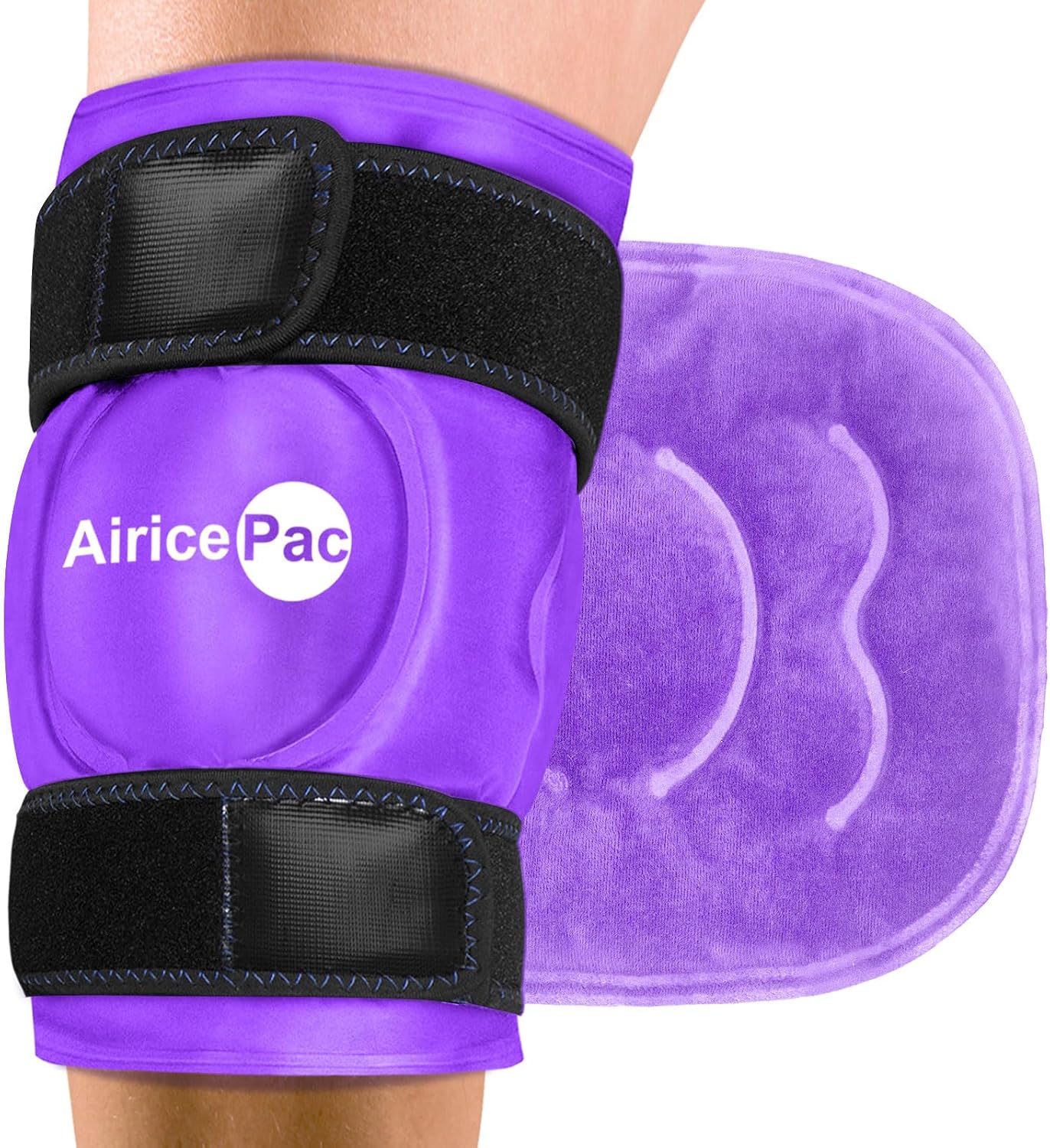 AiricePac 2 Ice Pack for Knee Pain Relief, Reusable Gel Ice Wrap for Injuries, Swelling, Knee Replacement Surgery, Cold Compress Therapy for Arthritis, Meniscus Tear and ACL, Blue