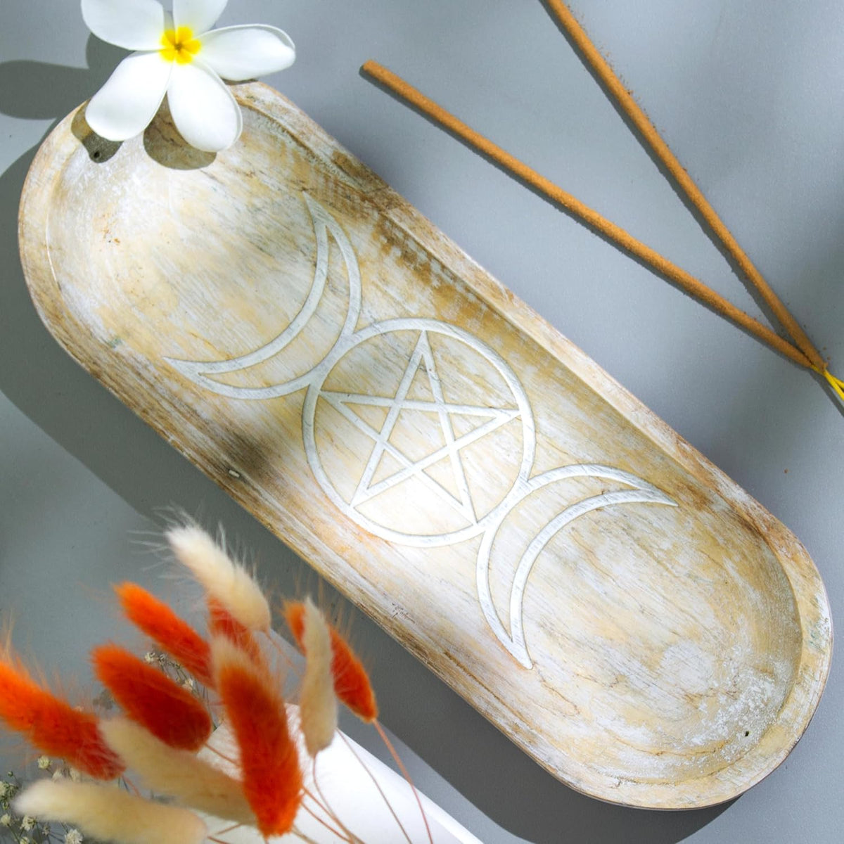 Incense Holder-Incense Burner/Ash Catcher-Handmade Wooden Insence Tray Home Decor 11x4x1.2 Inches