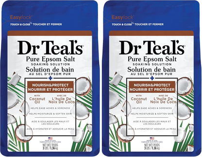 Dr Teal's Epsom Salt Magnesium Soak, Nourish & Protect with Coconut Oil, 3 lbs