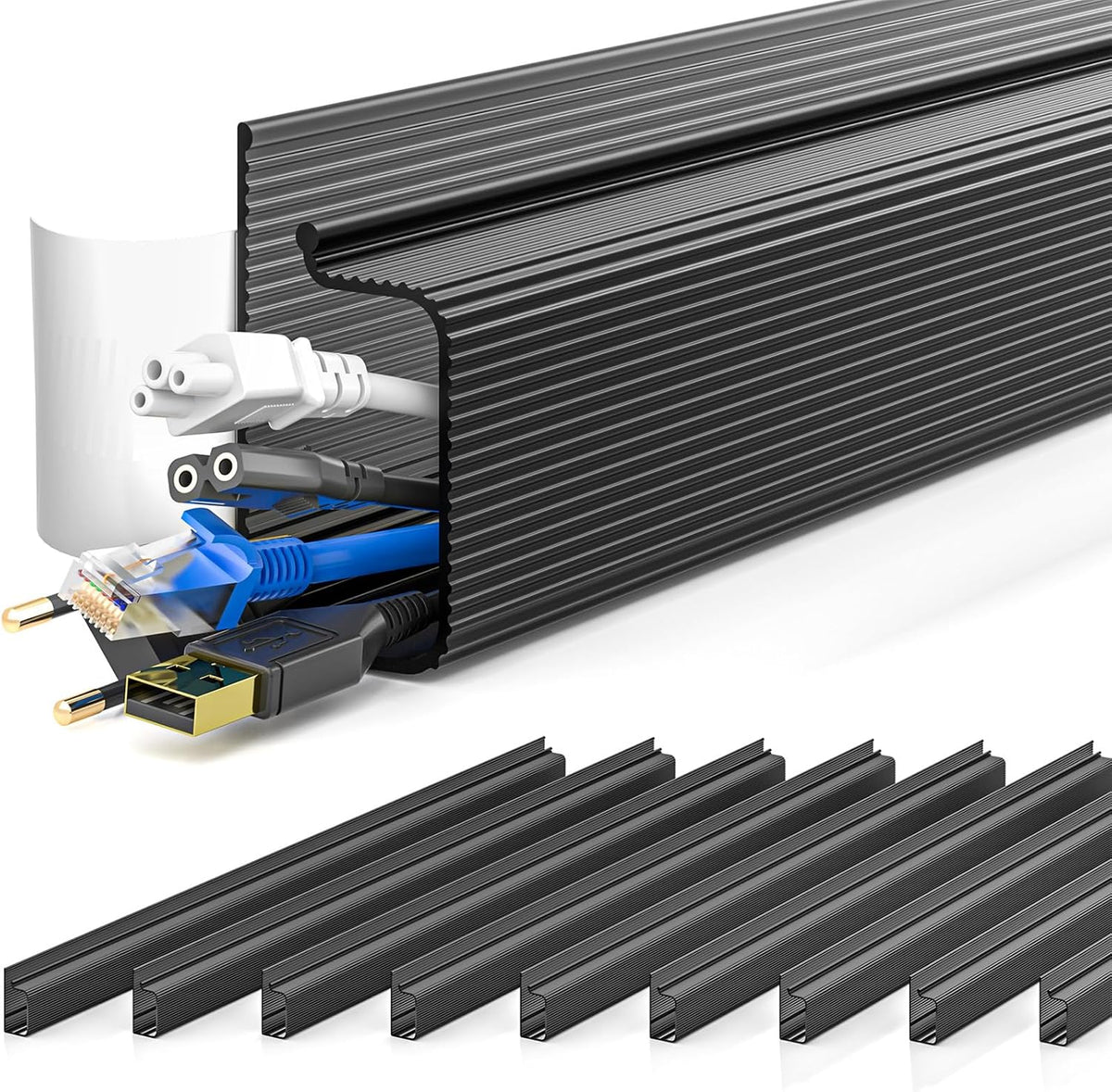 YECAYE Cable Management, 6 Pack, Black