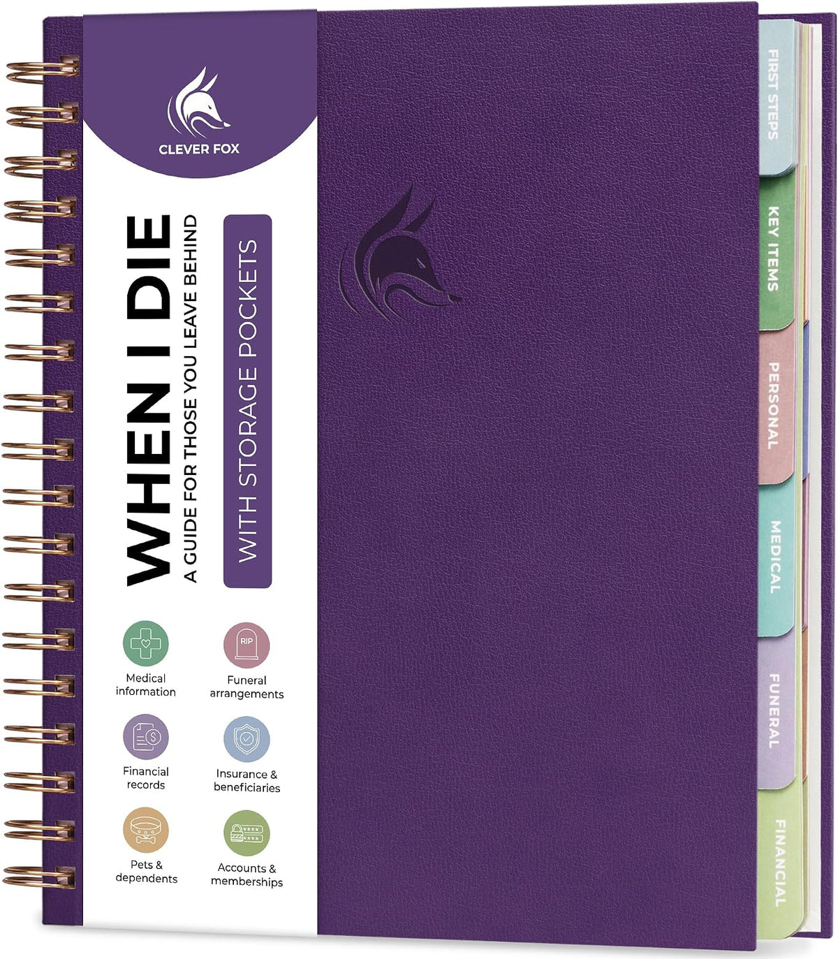 Clever Fox When I Die Organizer Binder Planner, Folders, 8.5x9.5 Smoke Blue