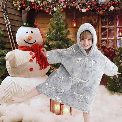 Fiosnow Glow in the Dark Unicorn Blanket Hoodies for Kids 6-13YR Oversize Wearable Blanket Hoodies for Boys Girls Teens
